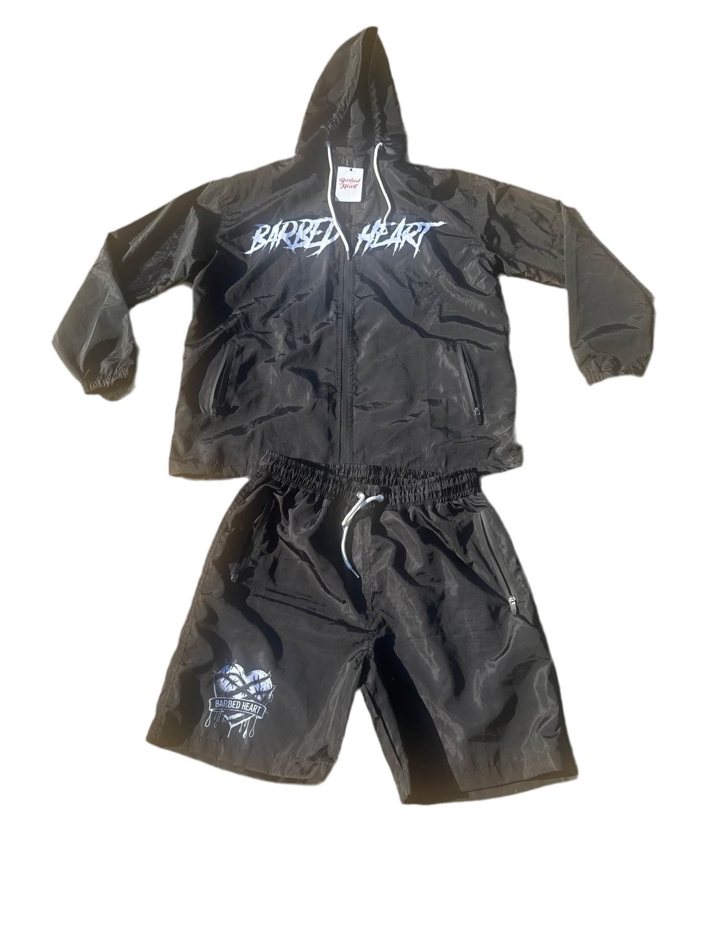 HOODED WINDBREAKER SHORT SET