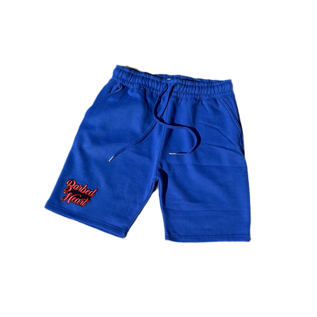 BARBED HEART Heavy cotton short & shirt set (Blue)