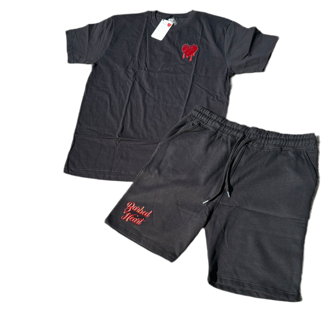 BARBED HEART Heavy cotton short & shirt set