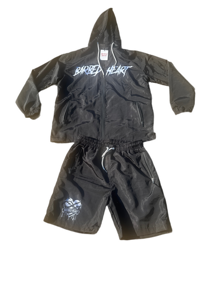 HOODED WINDBREAKER SHORT SET